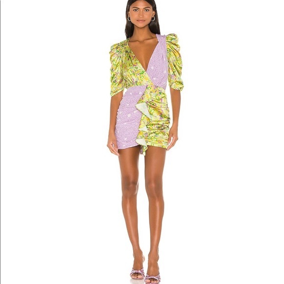 For Love and Lemons Purple & Green mini dress - Picture 5 of 5